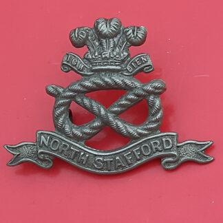 1st Volunteer Battalion The North Staffordshire Regiment - White Metal Cap Badge