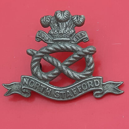 1st Volunteer Battalion The North Staffordshire Regiment - White Metal Cap Badge
