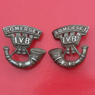 1st Volunteer Battalion Somerset Light Infantry - White Metal Collar Badges