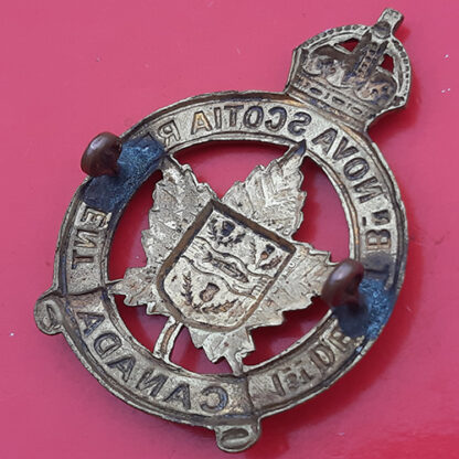(Canada) 1st Depot Battalion Nova Scotia Regiment - WW1 Gilding Metal Cap Badge - Image 2