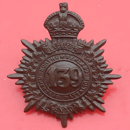 (Canada) 139th Infantry Battalion (Northumberland Overseas Battalion) - WW1 Gilding Metal Cap Badge