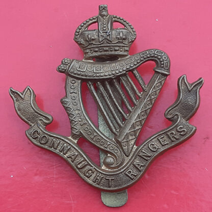 The Connaught Rangers - King's Crown Gilding Metal Cap Badge