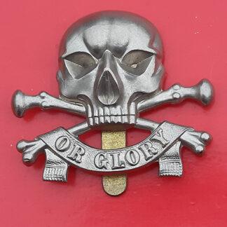 17th/21st Lancers - White Metal "Motto" Cap Badge