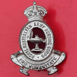 (Australia) Royal Australian Army Nursing Corps - King's Crown Silvered Cap Badge
