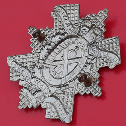 The Glasgow Highlanders - Queen's Crown White Metal Cap Badge - Image 2