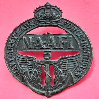 Navy, Army & Air Force Institution (N.A.A.F.I) - Voided Bronzed Cap Badge