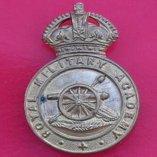 The Royal Military Academy - Officer's King's Crown Gilt Cap Badge