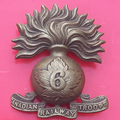 (Canada) 6th Canadian Railway Troops - Gilding Metal Cap Badge
