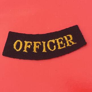 Control Commission Germany  - "Officer" Cloth Shoulder Title Yellow On Black