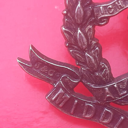 The Middlesex Regiment - Officer's Silver Cap Badge - Image 2