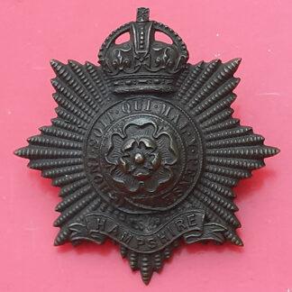 The Hampshire Regiment - King's Crown Officer's Service Dress Bronze Cap Badge