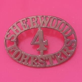 The 4th Sherwood Foresters - Gilding Metal Shoulder Title