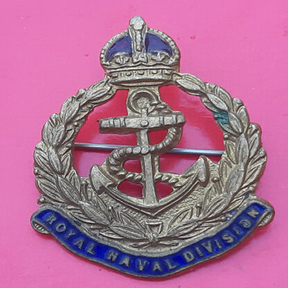 The Royal Naval Division - King's Crown Enamelled Sweetheart Badge