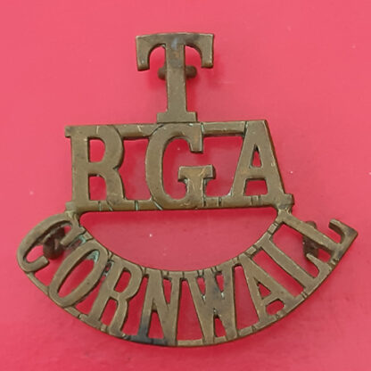 The Royal Garrison Artillery (Cornwall) Territorials - Gilding Metal Shoulder Title