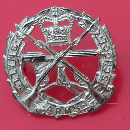 The Small Arms Service Corps - Queen's Crown Silver Plate Cap Badge