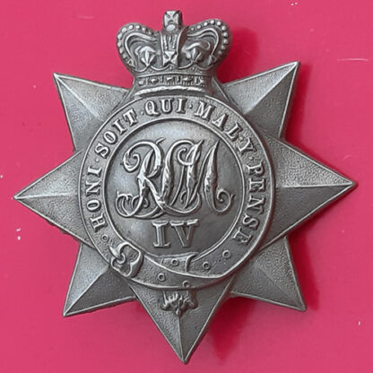 The 4th Royal Lancashire (Duke Of Lancaster's Own) Light Infantry Militia - Queen Victoria's Crown White Metal Cap Badge