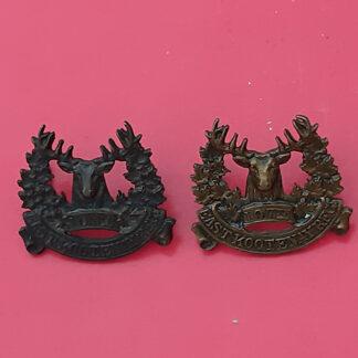 (Canada) East Kootenay Regiment - Gilding Metal Collar Badges