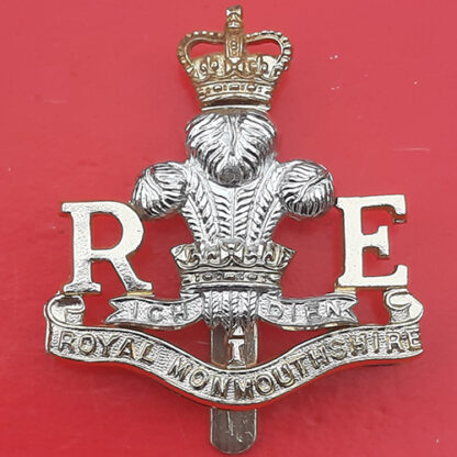 The Royal Monmouthshire Royal Engineers Militia - Gold & Silver Anodised Cap Badge
