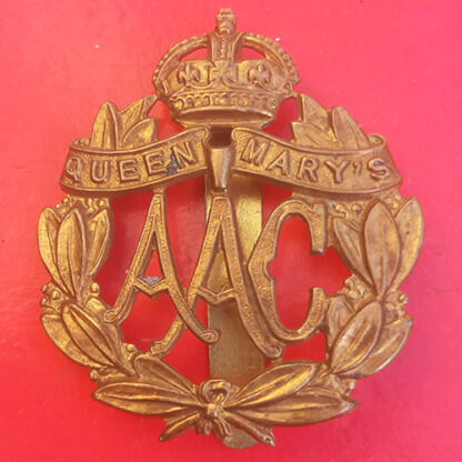 Queen Mary's Army Auxillary Corps - King's Crown Gilding Metal Cap Badge