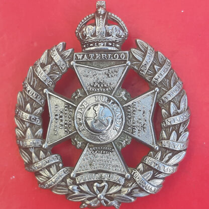 The Rifle Brigade - King's Crown White Metal Cap Badge