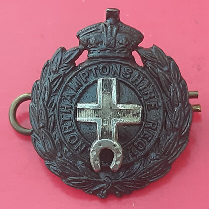 The Northammptonshire Regiment - Queen Victoria's Crown Officer's Service Dress Bronzed Collar Badge