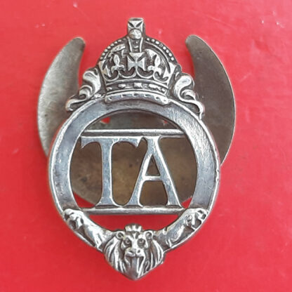 The Territorial Army - King's Crown Silver Button Hole Badge
