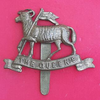 The Queen's Royal (West Surrey) Regiment - Economy Issue Gilding Metal Cap Badge