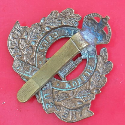 The Suffolk Regiment - Economy Issue Gilding Metal Cap Badge - Image 2