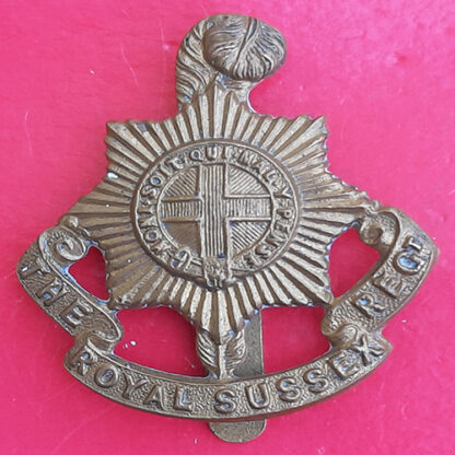 The Royal Sussex Regiment - Economy Issue Gilding Metal Cap Badge