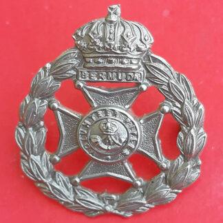 The Bermuda Volunteer Rifles - Small White Metal Side Cap Badge