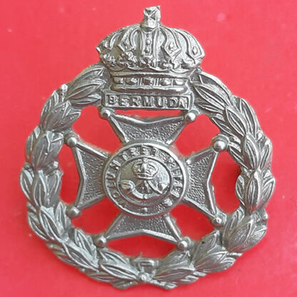 The Bermuda Volunteer Rifles - Small White Metal Side Cap Badge