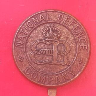 National Defence Company - Edward VIII Gilding Metal Cap Badge