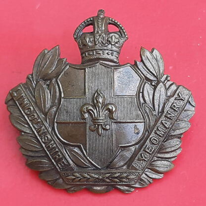 The Lincolnshire Yeomanry - King's Crown Gilding Metal Cap Badge