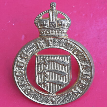 The Essex Yeomanry - King's Crown Gilding Metal Cap Badge