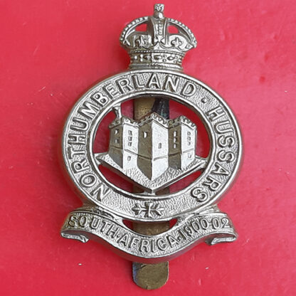 The Northumberland Hussars (Yeomanry) - King's Crown Gilding Metal Cap Badge