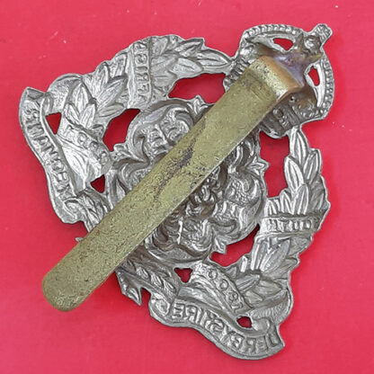 The Derbyshire Yeomanry - King's Crown White Metal Cap Badge - Image 2