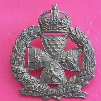 Inns Of Court Regiment - King's Crown Gilding Metal Cap Badge