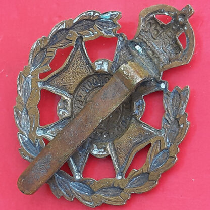 19th County Of London St Pancras Regiment - King's Crown Gilding Metal Cap Badge - Image 2