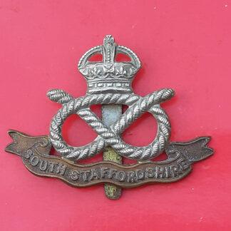 The South Staffordshire Regiment - King's Crown Bi-Metal Cap Badge