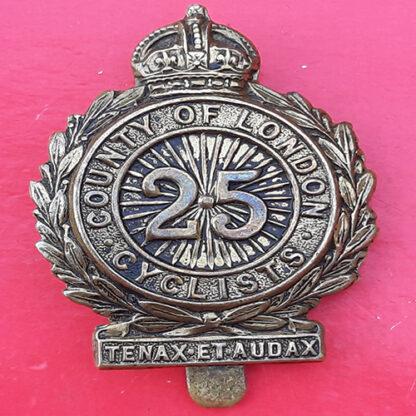 25th County Of London Cyclists - Gilding Metal Cap Badge