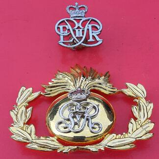 Royal Marines Band Portsmouth Division - King's Crown Silver & Gilt Cap Badge