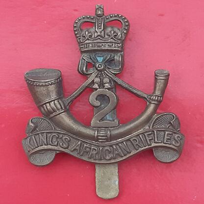 The 2nd King's African Rifles - Queen's Crown Gilding Metal Cap Badge