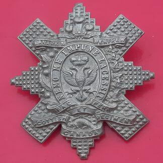 (Canada) Lanark & Renfrew Scottish Regiment - White Metal Cap Badge