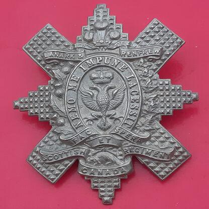(Canada) Lanark & Renfrew Scottish Regiment - White Metal Cap Badge
