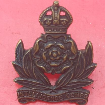 The Intelligence Corps - King's Crown Officer's Service Dress Bronze Collar Badge