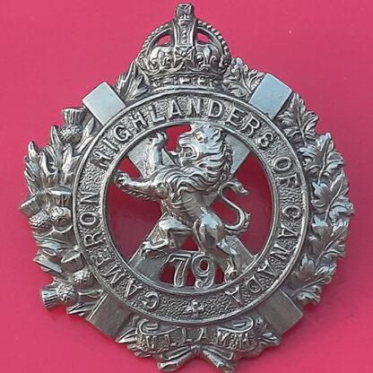 (Canada) The 79th Cameron Highlanders Militia Of Canada - White Metal Cap Badge