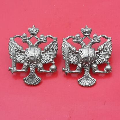The King's Dragoon Guards - White Metal Collar Badges