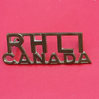 (Canada) The Royal Highland Light Infantry Of Canada - Gilding Metal Shoulder Title