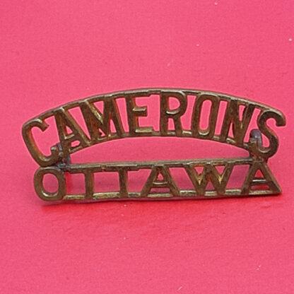 (Canada) The Cameron Highlanders Of Canada - Gilding Metal Shoulder Title
