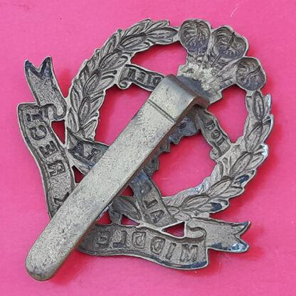 The Middlesex Regiment - WW1 Economy Issue Gilding Metal Cap Badge - Image 2